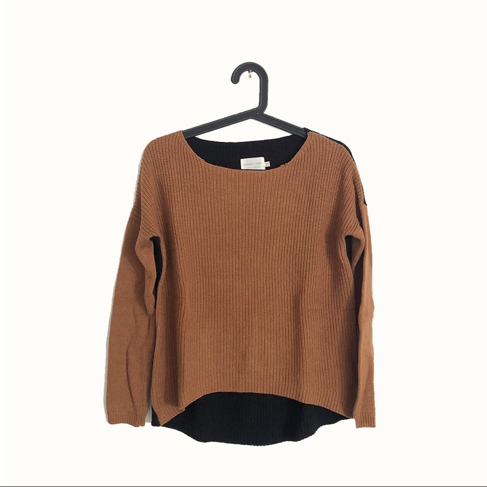 Color Block Knit Sweater by Shades of Grey